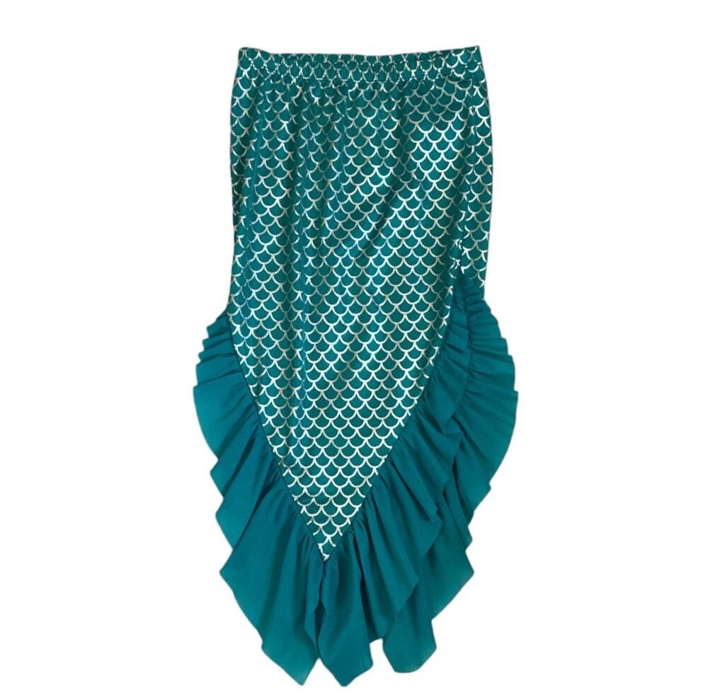 Cat & Jack Girls Turquoise Silver Mermaid Tail Skirt Size Small 6/6X